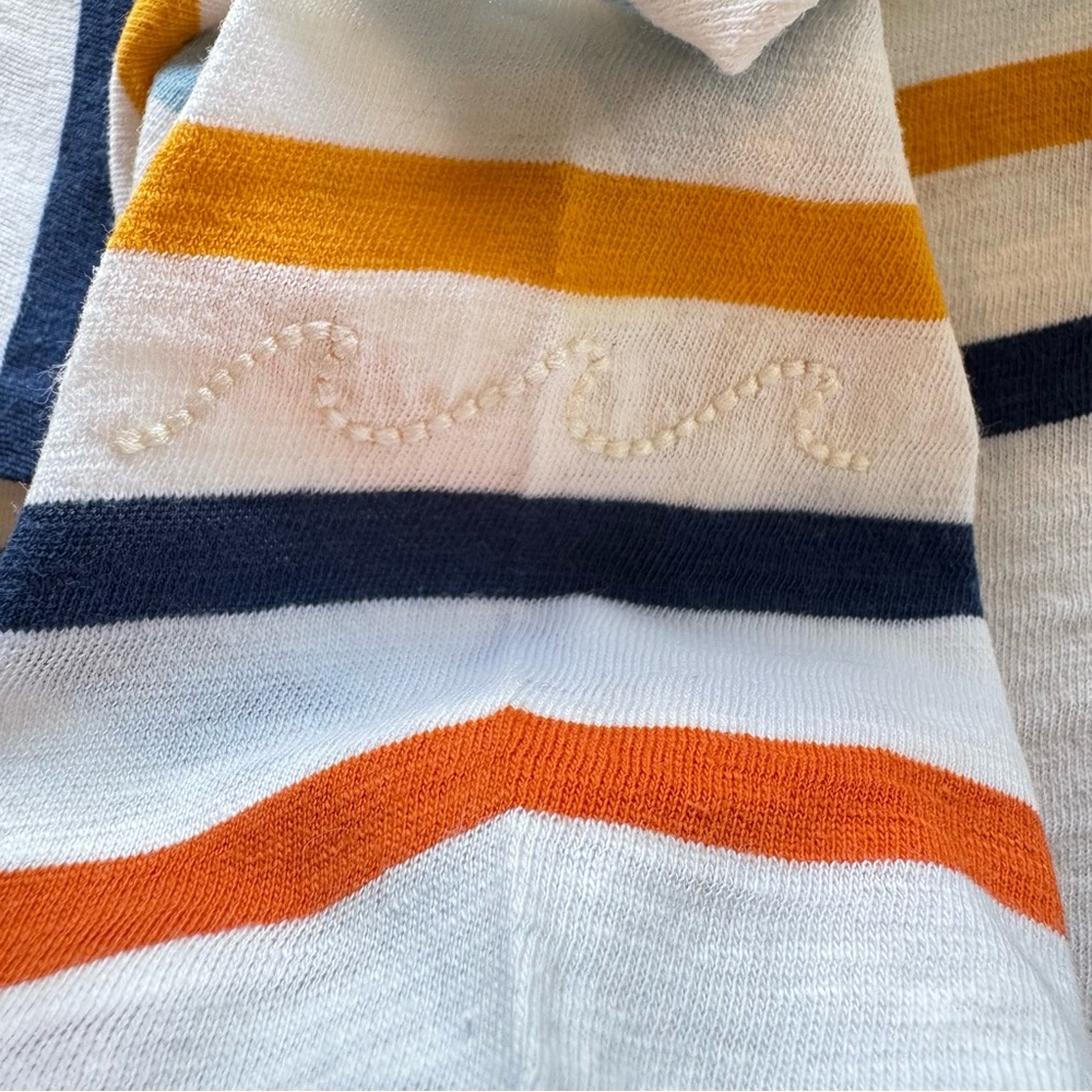 Faherty Multi-Color Striped Boatneck 3/4 Sleeve Cotton Top, Small - Picture 7 of 10